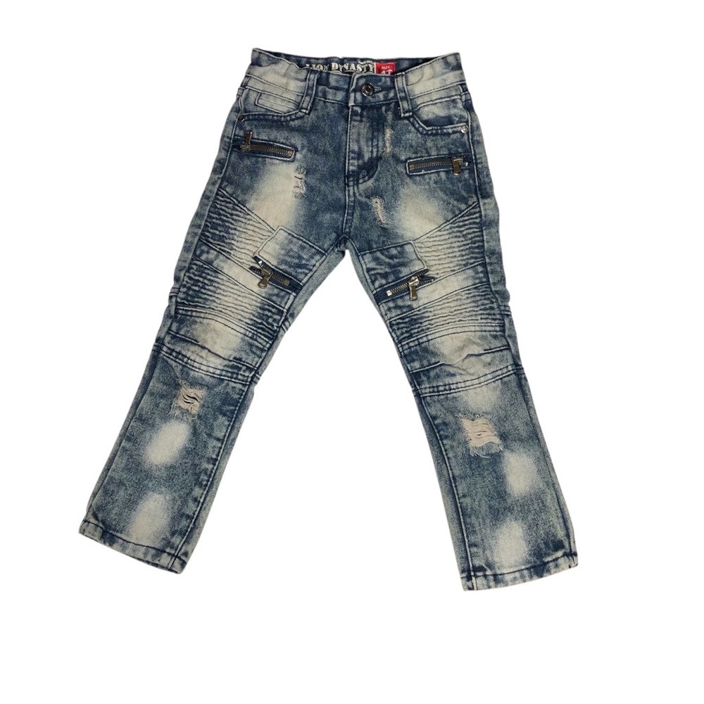 Lion Dynasty Kids Jeans Size 4T Boys Distressed Acid Wash Destroyed Denim Unisex